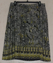 New Womens Christopher &amp; Banks Pretty Paisley Print Pull On Skirt Size P/L - £19.81 GBP