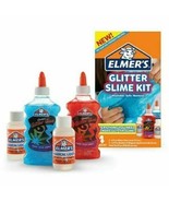 Elmer's Glitter Slime Kit Everything you Need Sparkle 4 Piece Kit Blue Red Kids - $10.95