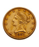 1851-O Américain Or Liberty Aigle En XF État - $1,871.13