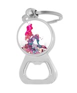Watercolor Mermaid Bottle Opener Keychain - Metal Beer Bar Tool Key Ring - $10.77