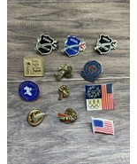 Lot of 12 Lapel Hat Pins Pinback Flag Audubon Military Cupid Olympics KG JD - $13.56 CAD