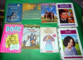 Lot 8 Books Vintage Illustrated Stories Dork Diaries Heidi Island Princess Misty - £17.01 GBP