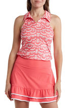 NWT GOTTEX Coral Seashell Racerback Sleeveless Golf Tennis Polo Shirt S M L & XL image 2