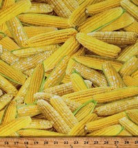 Cotton Corn on the Cob Food Vegetables Yellow Fabric Print by the Yard D571.92 - £10.31 GBP