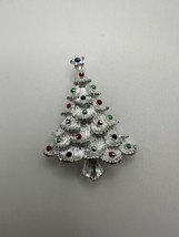 Vintage Silver Christmas Tree Brooch by Gerrys 5.1cm - £15.51 GBP