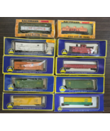 Vintage Lot of 10 Bachmann and AHM/Rivarossi HO Scale Train Cars Excelle... - $79.95