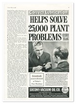 Print Ad Socony-Vacuum Oil Solve Plant Problems 1938 3/4-Page Advertisement - $180.80 MXN