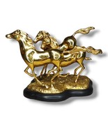 Three Brass Horses Sculpture Statue Running Galloping Vintage Hong Kong ... - £204.21 GBP