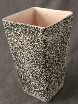 Vintage Shawnee Kenwood USA Art Pottery Pink Black Fat Lava Confetti Flower Vase - £19.68 GBP