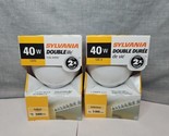 Lot of 2 Sylvania 40W Double Life G25 Base Light Bulbs Indoor Frosted - £9.89 GBP