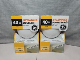 Lot of 2 Sylvania 40W Double Life G25 Base Light Bulbs Indoor Frosted - $12.34