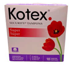 Kotex Security Tampons (2004) Super Absorbency 18 ct Unscented Discontin... - $473.67 MXN