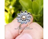 925 Sterling Silver Oopsie Daisy Ring With  18K gold plated  And  Enamel... - $18.20