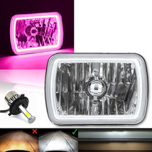 7X6 Pink SMD Halo Glass Metal Headlight 20/40w 6K LED Light Bulb Headlamp EACH - £79.91 GBP