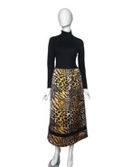 Vintage 60’s Maxi Dress Elaine Sklar Petite Small Long Sleeve Black Anim... - $120.92 CAD