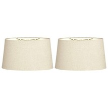 Royal Designs Shallow Oval Hardback Lampshade (Linen Beige - 2, 10&quot; x 12&quot; x 7&quot;) - £60.71 GBP