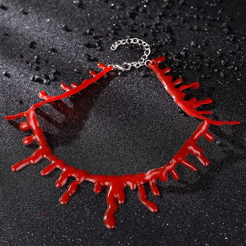 Elliz Clothing's Blood Choker Halloween Gothic Dripping Blood Illusion Necklace  Item image 5
