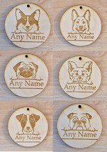 Personalised Keyring Tag Dog Lovers Breeds Wooden Engraved Gift Name - £2.97 GBP