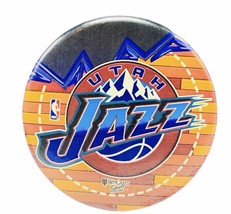 Sports pin button vtg NBA basketball pinback Utah Jazz Karl Malone Stockton HOF - £14.17 GBP