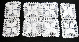 Vintage Hand Crocheted Doilies 3 Piece Set for Sofa or Arm Chair Off-White - £10.59 GBP