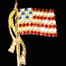 Rare American rhinestone flag with the tassels - $40.59