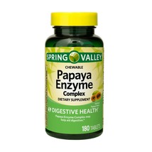 Spring Valley Chewable Papaya Enzyme Complex Tablets, 180 Count..+ - £12.65 GBP