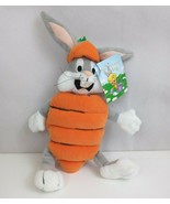 Vtg 1998 Warner Bros Store Bugs Bunny In A Carrot 11&quot; Bean Bag Plush Wit... - $12.86