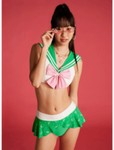 Sailor Moon Pretty Guardian Sailor Jupiter Cosplay Bikini Swim suit Set M - £39.09 GBP