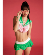 Sailor Moon Pretty Guardian Sailor Jupiter Cosplay Bikini Swim suit Set M - £39.34 GBP