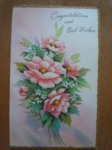 Vintage Congratulations and Best Wishes Greeting Card - £1.55 GBP