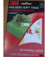3M 2.75&quot; x 1.75&quot; Holiday Gift Tags - 40 Holiday Labels - 3000-HG  BRAND ... - $5.93