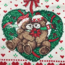 Christmas Hand Tea Kitchen Towels White Fringed Set of 2 Bears Seasons G... - £15.97 GBP