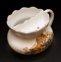 Vintage Shaving Mug Porcelain Ceramic Scuttle Soap Holder Floral - $21.78
