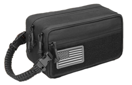 Mens Black EDC Tactical Molle Toiletry Bag Travel Pouch Bag W US Flag Patch NEW - £14.79 GBP