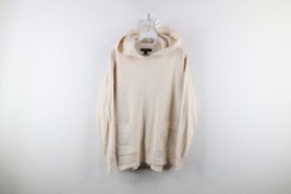 Banana Republic Womens Medium Blank Ribbed Knit Pullover Travel Hoodie Sweater - £35.79 GBP