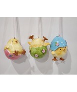 Easter Spring Chicks Inside Eggs Resin Ornaments Tree Decor Set of 3 - €22,08 EUR