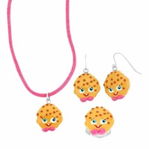 Shopkins  Kooky Cookie Necklace Earrings Ring Girl&#39;s 3 piece  Set - £1.38 GBP