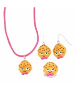 Shopkins  Kooky Cookie Necklace Earrings Ring Girl&#39;s 3 piece  Set - £1.38 GBP