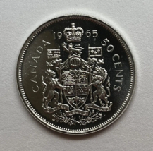 1965 Canadian 50-Cent Coat of Arms Silver Half Dollar Coin ( Free Shipping ) - £11.59 GBP