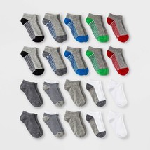 20 Pack Kids Low Cut Socks Size Small 5.5-8.5 New by Cat &amp; Jack Gray Black White - £6.86 GBP