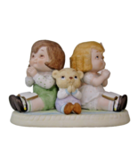 Dolly Dingle Global Art 1988 Praying Girl Boy and Bear porcelain bisque - £11.28 GBP