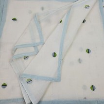 Jabara India 2003 Table Napkin SET OF 8 Ivory Green Blue Embroidery 20x19&quot; - $35.53