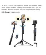70&quot; Auto Face Tracking Tripod for iPhone,360 Rotation Travel Selfie Stic... - $53.54 CAD