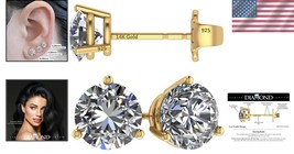 Pure Brilliance Zirconia Stud Earrings in 14K Gold and Sterling Silver: ... - $52.50