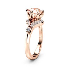 14k Rose Gold Diamond Ring for Women Ametrine Bizuteria gold diamond anillos muj - £17.93 GBP
