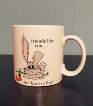 Russ Berrie Coffee Cup Mug Friends Like You Are Hard To Find Bunny Rabbit White - $8.75