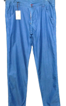Whipcord Blue Thin Denim Italy  Pants  Jeans Size US 38 EU 54 - £65.93 GBP