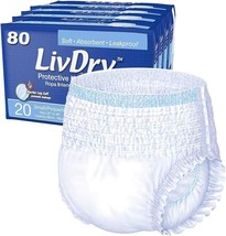 LivDry Adult Incontinence Underwear, soft Absorbency Small 80 Count - $60.78