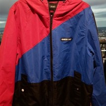 Members Only Men XL Tracksuit Color Block Lined Windbreaker Jacket Hood ... - $39.59
