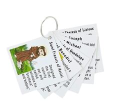 Saints Punch Out cards 2&quot; x 2&quot; on Keychain Ring for Children, New #AB-32... - €1,71 EUR
